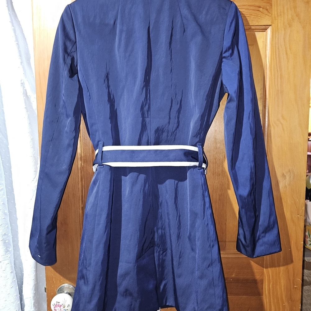 Banana Republic Navy Trench Coat with White Accents - Picture 6 of 6